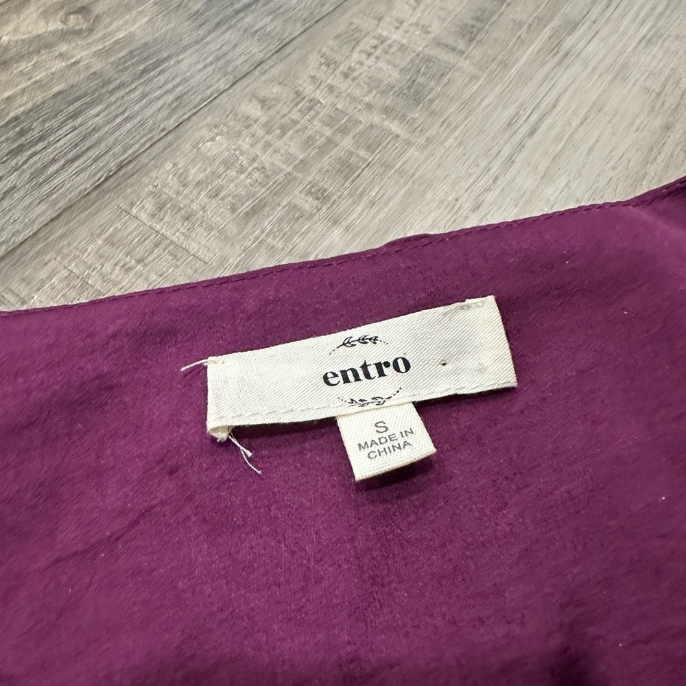 Entro Deep Purple V-Neck Blouse - Picture 3 of 6